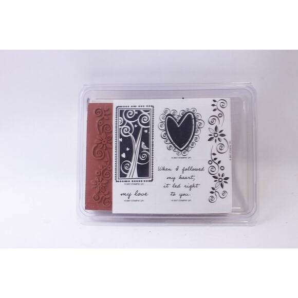 Heart Flutters, Message Stamp Set, Stampin' Up, Love, Romance, Heart Pattern, - Picture 2 of 3